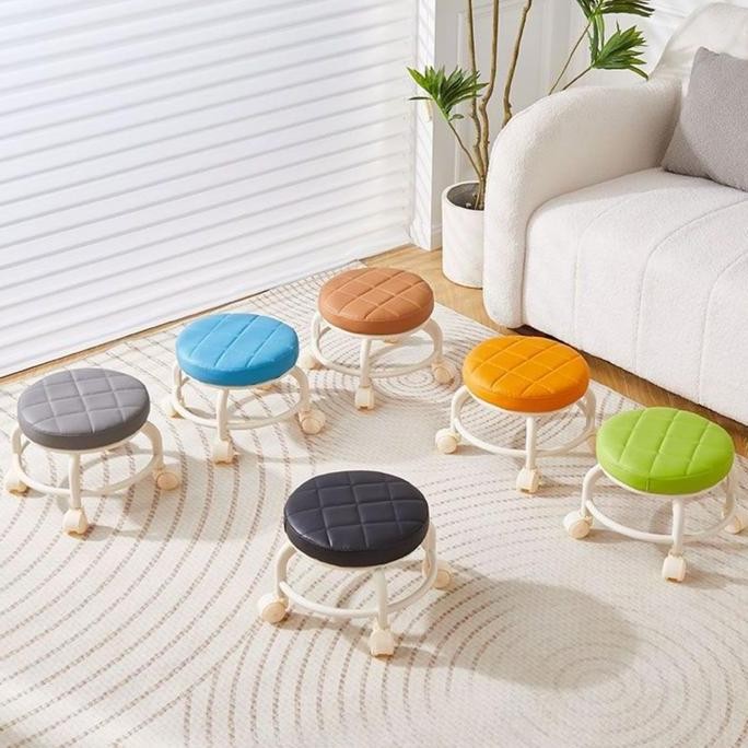 

Terlaris Kursi Mini Bulat Roda Putar 360 Multifungsi Bangku Kecil Santai Anak Sofa Bundar Meja Rias Minimalis Super Lembut / Dekorasi Rumah Aesthetic Stool Furniture Berkualitas Tahan Air Serbaguna Plastik