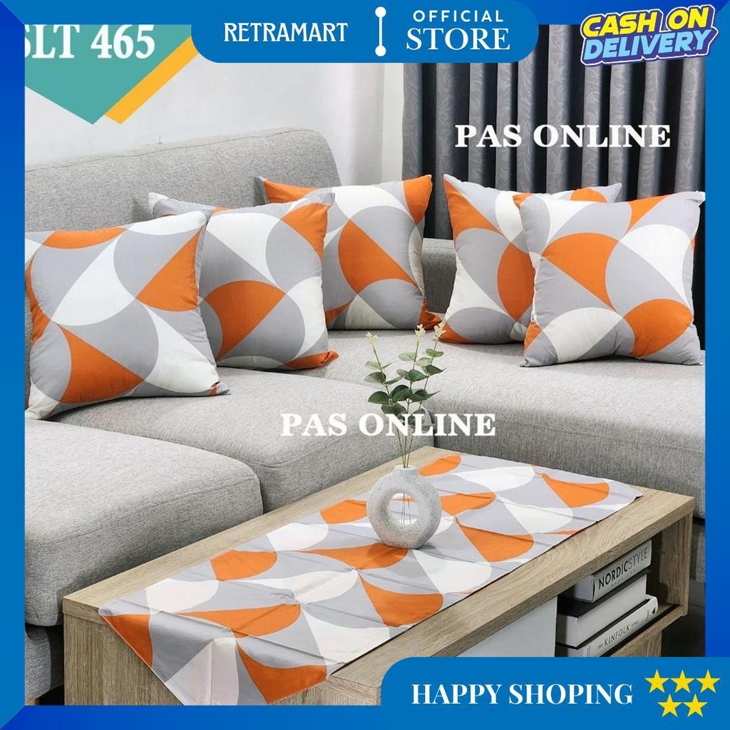 Taplak + Sarung Bantal Sofa 40X40 ( Sarung 5 Pcs ) - Slt40 Motif Promo 6.6