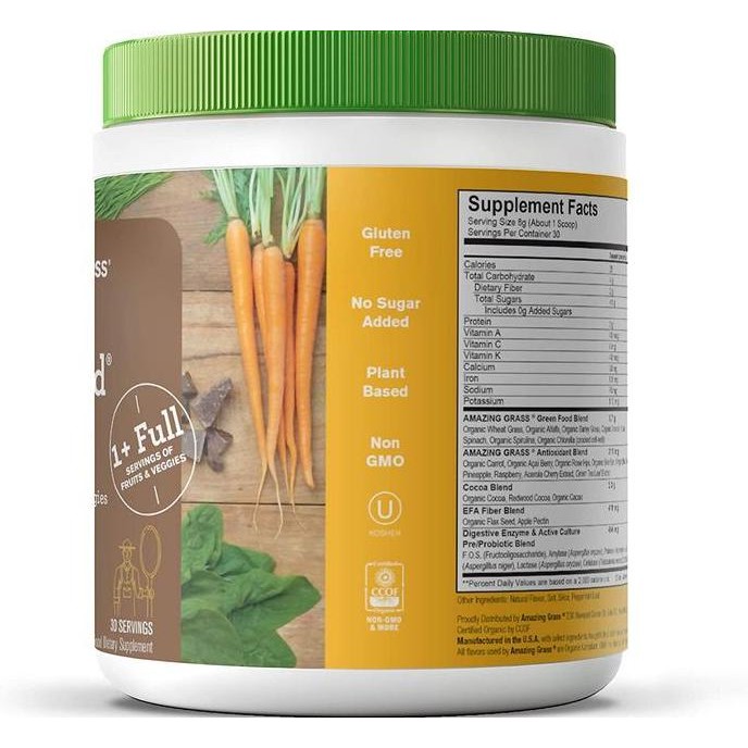 

Amazing Grass Green Superfood Chocolate Spirulina Chlorella Probiotics