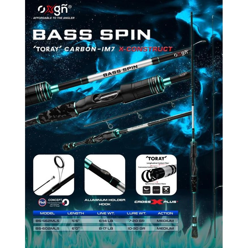 

Terlaris Joran Pancing Oxgn Bass Spin 562 & 602 I 8-17Lb Lure Reel