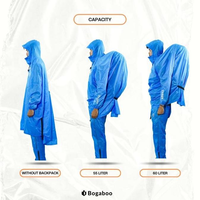 ready jas raincoat setelan ponco keril hiking ultralight 20D bogaboo areez