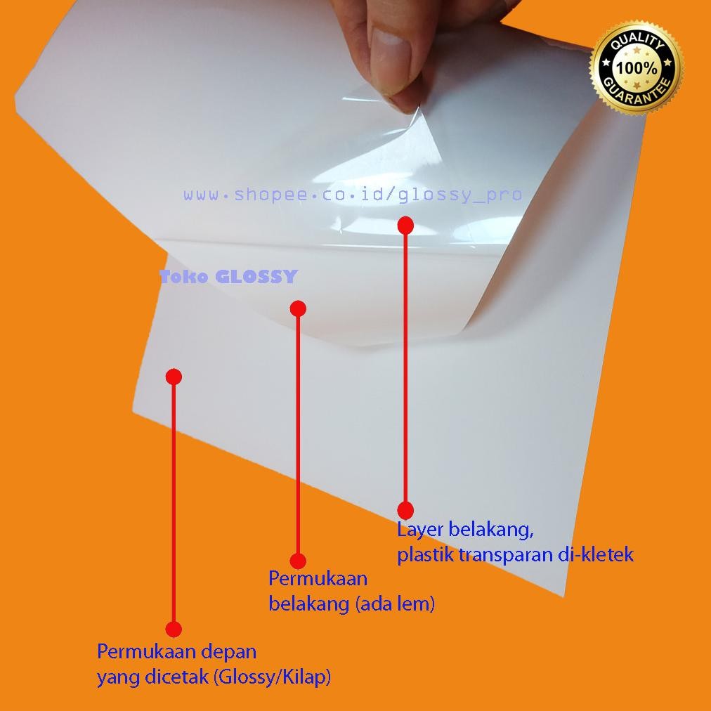 

KA STICKER VINYL GLOSSY A4 130 gsm / STIKER VINIL GLOSSY A4 130 g