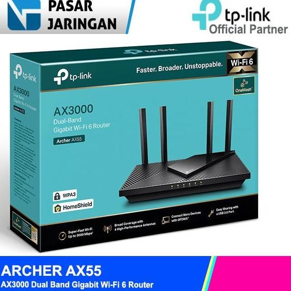 TP-LINK Archer AX55 AX3000 Dual Band Gigabit Wi-Fi 6 Router