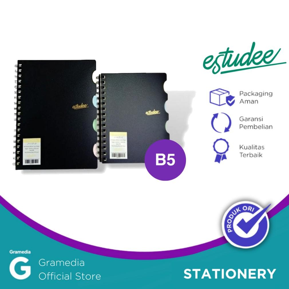 

Estudee - Notebook Ring Ukuran B5 Bahan Pp