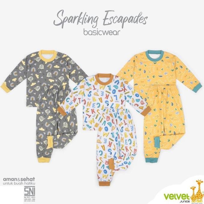 Tersedia Velvet Junior Piyama Baju Tidur Anak Laki Laki Perempuan Big Size 2 3 4 5 6 7 8 9 10 Tahun 