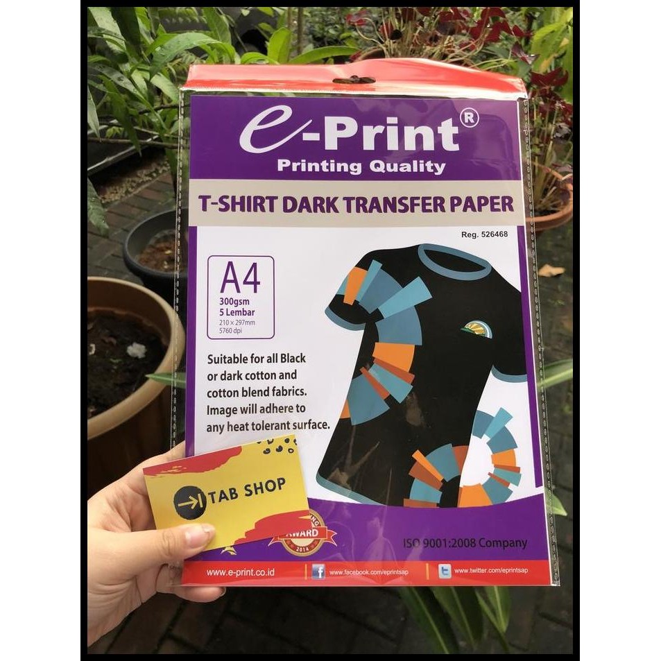

Terlaris Eprint Dark T Shirt Transfer Paper Kertas Foto Good Quality