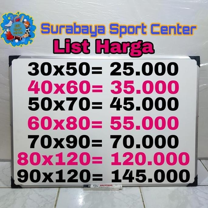 

PAPAN TULIS WHITE BOARD 2 SISI SIZE 90X120CM ORIGINAL DAN TERPERCAYA