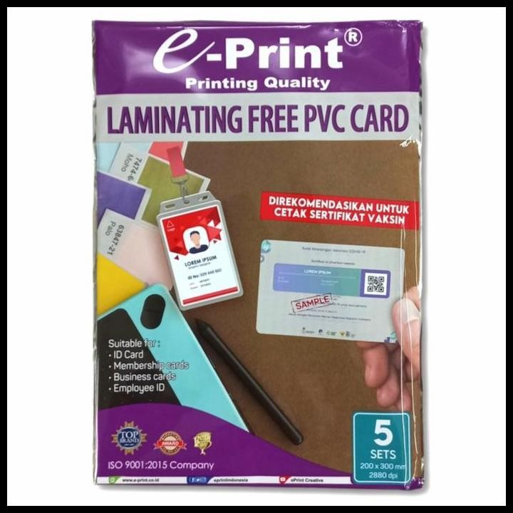 

Terlaris Kertas Foto E-Print Pvc Laminating Card Good Quality