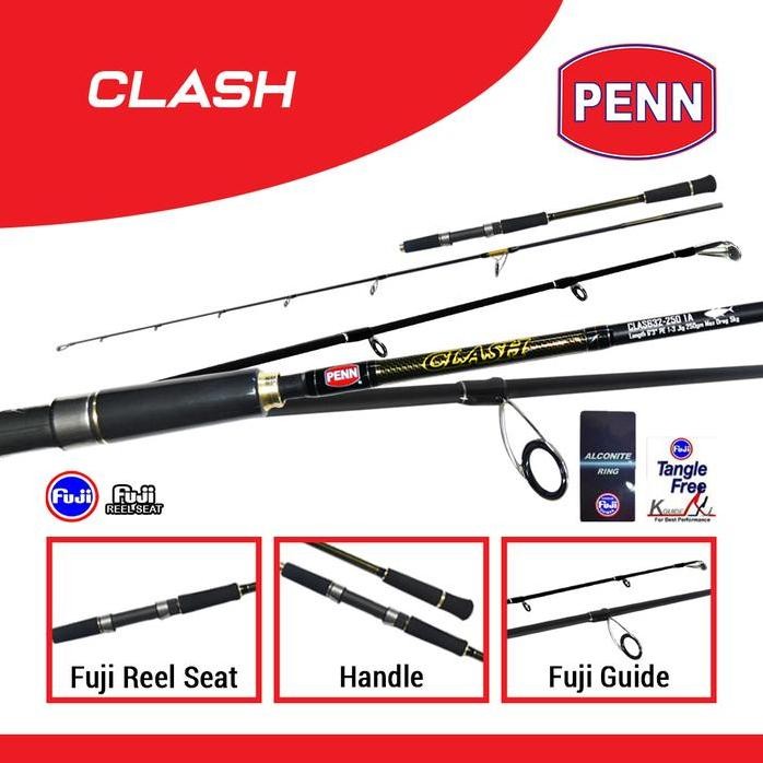 

Terlaris Joran Pancing Laut Penn Clash Spinning & Oh Full Fuji Material Carbon