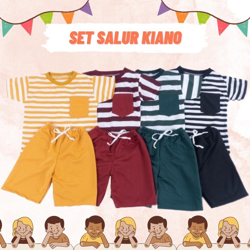 NAJWA - SETELAN ANAK SALUR / SET KIANO SALUR KIDS / SET STRIPE 1-7TH / BAJU ANAK READY STOCK
