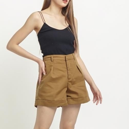 Rwet-23 Amanda Shortpant Hotpants Fuschia Short Pants Highwaist Tere / Celana Pendek Wanita Hot Pant