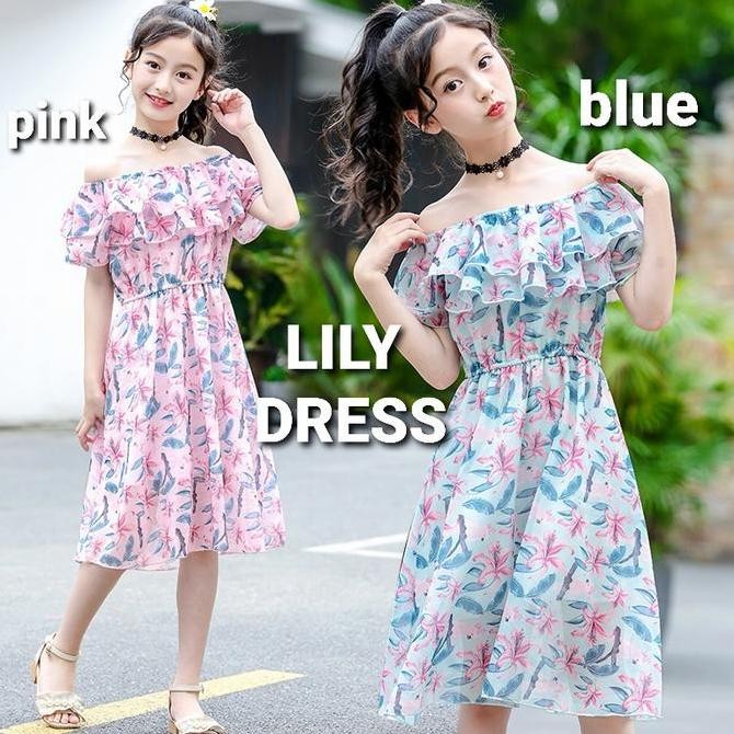Tersedia BAJUKIDDIE LILY DRESS BLUE BAJU TERUSAN SABRINA ANAK PEREMPUAN IMPOR