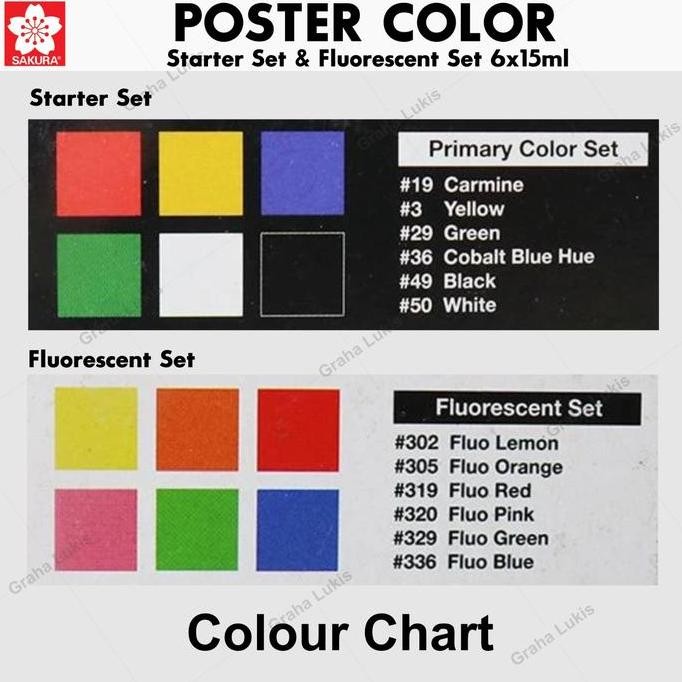 

ready !!! Sakura Poster Colors - Starter / Fluorescent Set 6x15ml