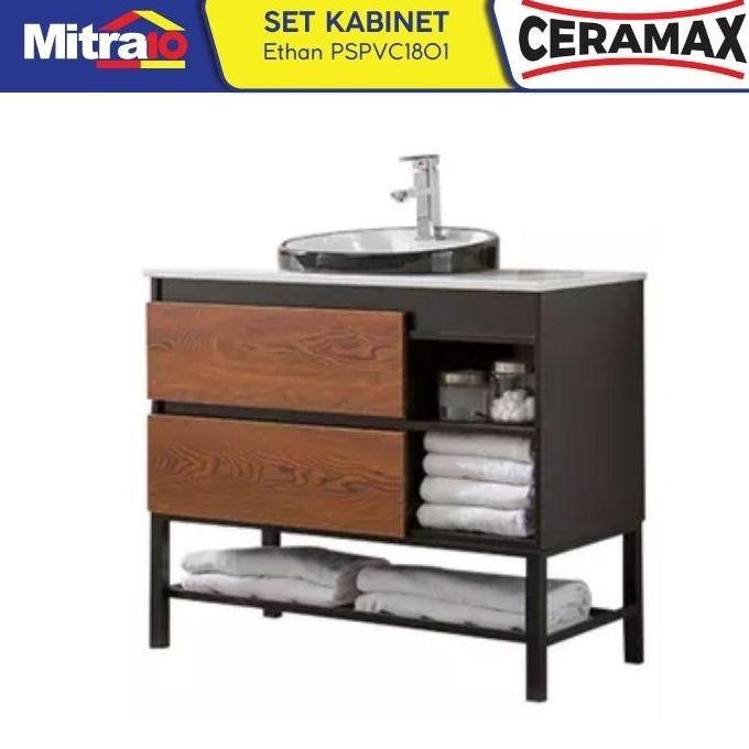 Diskon Ceramax Kabinet Dengan Wastafel Kamar Mandi Ethan Series Pspvc1801 (Set)