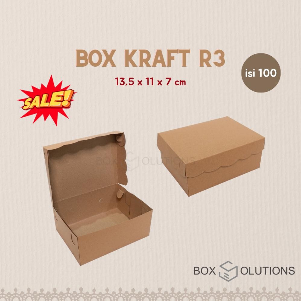 

NEW!!! [isi 100] Dus / box kue kraft renda coklat R3 - 13,5 x 11 x 7 cm