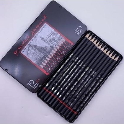 

ready !!! Pensil Gambar Sketsa Profesional Set Isi 12 Pcs 2H-8B - Graded Pencils