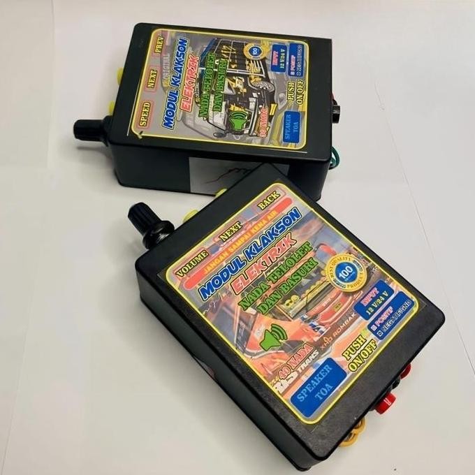 KLAKSON TELOLET MINI 2 TOMBOL NADA BASURI ELEKTRIK 50 NADA 12 V 24 V - 1 set lengkap