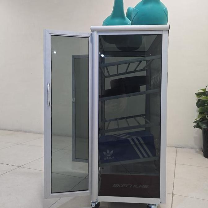 Diskon Ls1 54X38X94 S Lemari Rak Sepatu 5 Susun Aluminum Hollow 20U Muat 10 Pasang Tc Aluminium