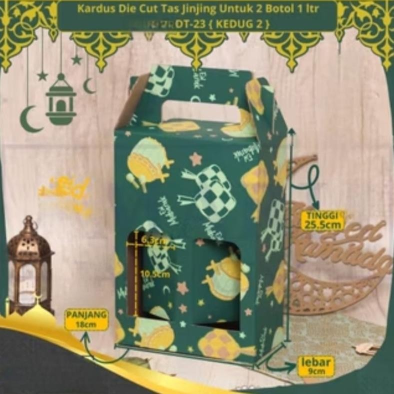 

NEW!!! 5pcs KOTAK KARDUS DIE CUT BOTOL 2x1000ml DUS HAMPERS BOX TENTENG LEBARAN DT-23