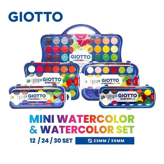 

ready !!! GIOTTO ACQUERELLI WATERCOLOR CAKE BLOCK PAINT SET CAT AIR PADAT