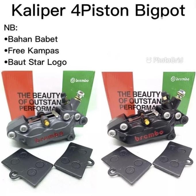 Kaliper Brembo / Kepala Babi Brembo 4 Piston Untuk Semua Motor