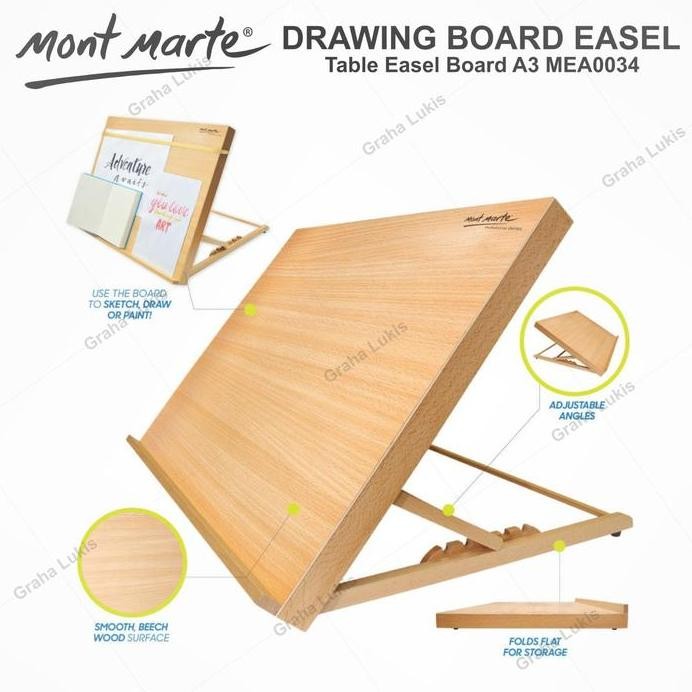 

ready !!! Mont Marte Drawing Board A3 - Easel Meja (18.5 x 14.2in) MEA0034