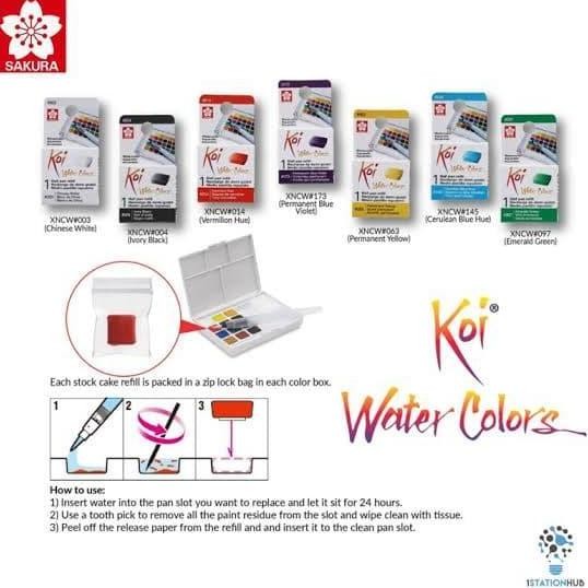 

ready !!! sakura koi watercolor half pan refill (available 48clr)