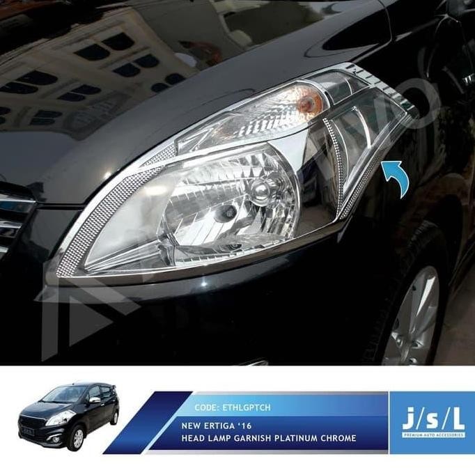Garnish Headlamp Cover Lampu Depan Ertiga 2012 - 2017 Chrome & Doff Aksesoris Mobil JSL murah