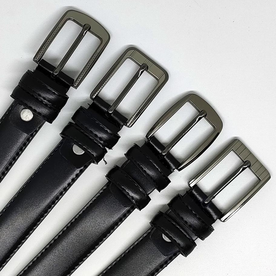 Sabuk Ikat Pinggang Gesper Anak Sekolah Polos Lebar 3Cm El Tusuk Kulit Sintetis