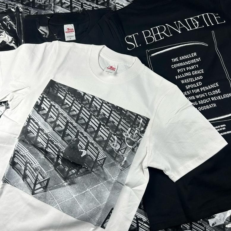 Promo T-Shirt Band Denisa 'St. Bernadette Tracklist' Kaos Distro Pria Wanita   Free Stiker