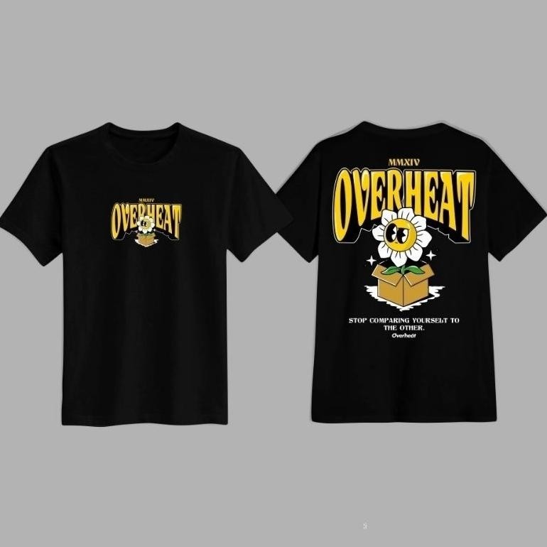 Promo T-Shirt Overheat T-Shirt Yellow Flowers Baju Racing Pria Wanita