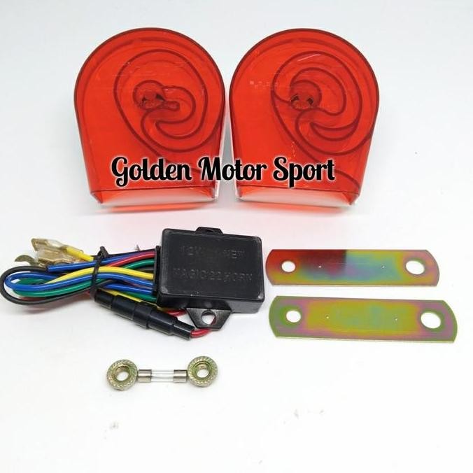 Klakson Gema Echo 8 Suara Plus Relay - klakson telolet Klakson Keong