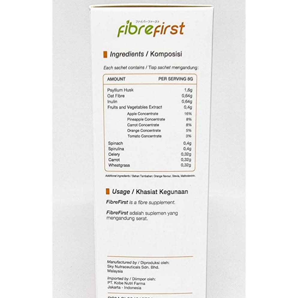 FibreFirst 15 sachets 1 BOX KOTAK Fibre First Fiber FiberFirst Serat saset sachet SUPLEMEN ORIGINAL