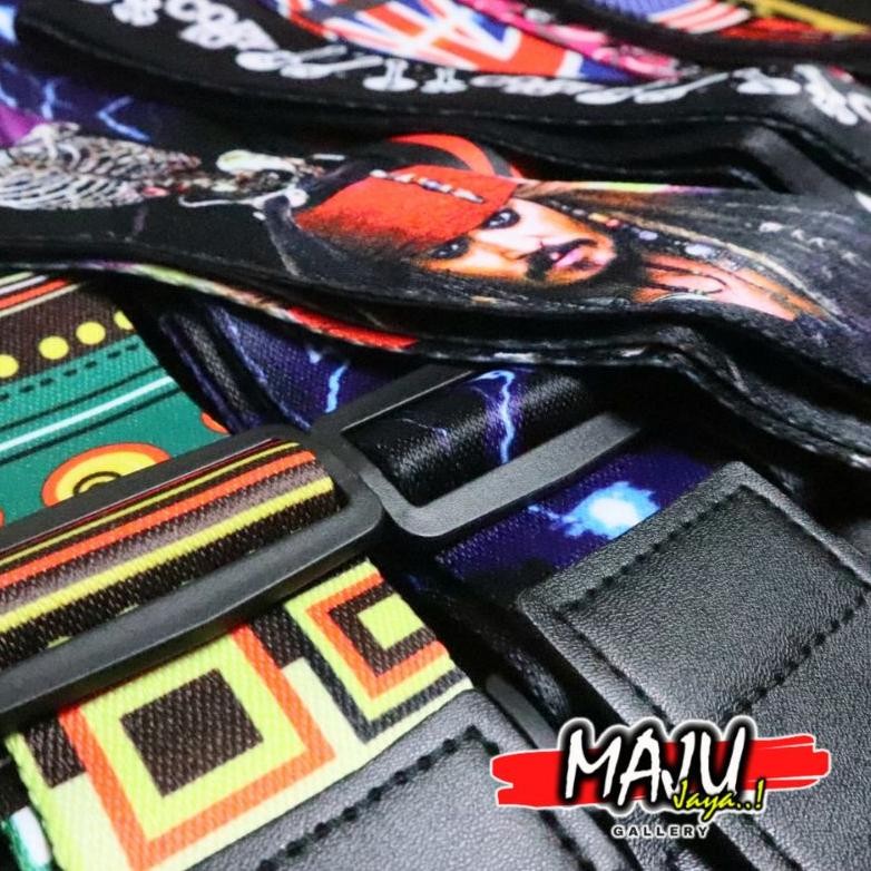 strap sabuk gitar bass akustik elektrik gambar motif premium quality
