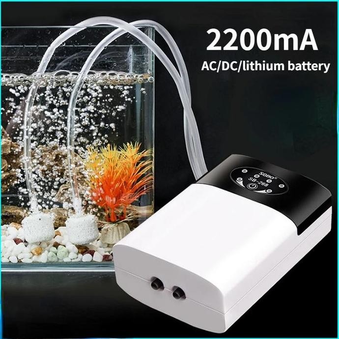 Aerator Pompa Udara Portable Oksigen Aquarium Pump 2200 Mah