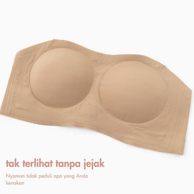 URU Bra Tanpa Tali Anti Selip 100% Premium Spandex-Nylon Size L - Tebal, Seamless, Tipis, Wanita bra