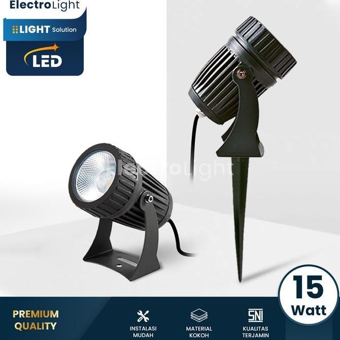 

Lampu taman 15watt LED sorot tancap aluminium outdoor waterproof spotlight garden