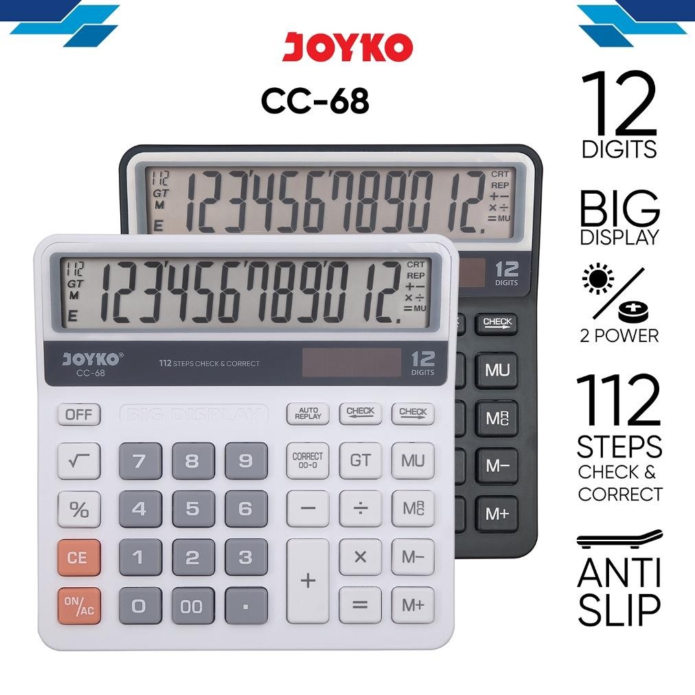 

TERMURAH Calculator Kalkulator Joyko CC-68 12 Digits Check & Correct Siap kirim