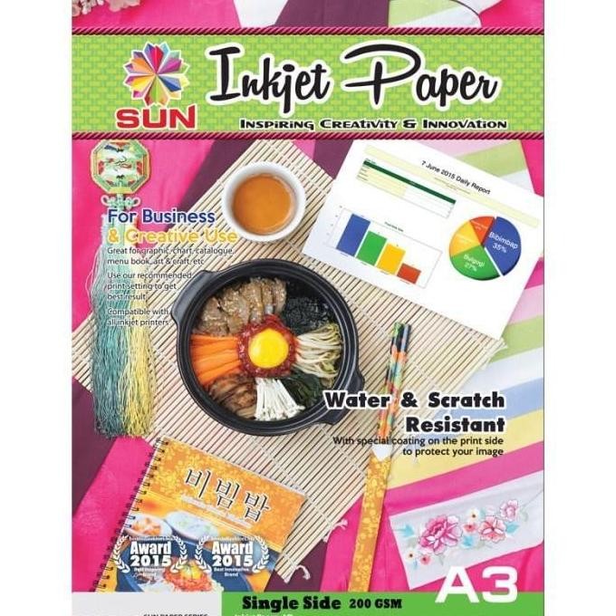 

Kertas Inkjet A3 - Sun Next Generation Inkjet Paper A3 (Doff / Matte) Ketebalan 110, 130, 200 - Double Side 140, 235 Gsm Best Seller