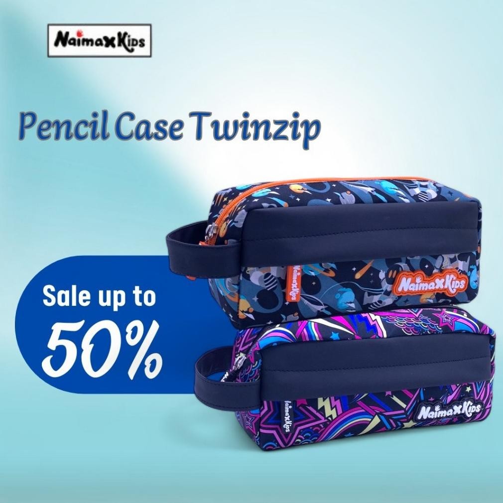 

TERLARIS Naimax kids Pencil Case TwinZip Anak Perempuan Laki-Laki alat pencil tulis stationery Siap kirim