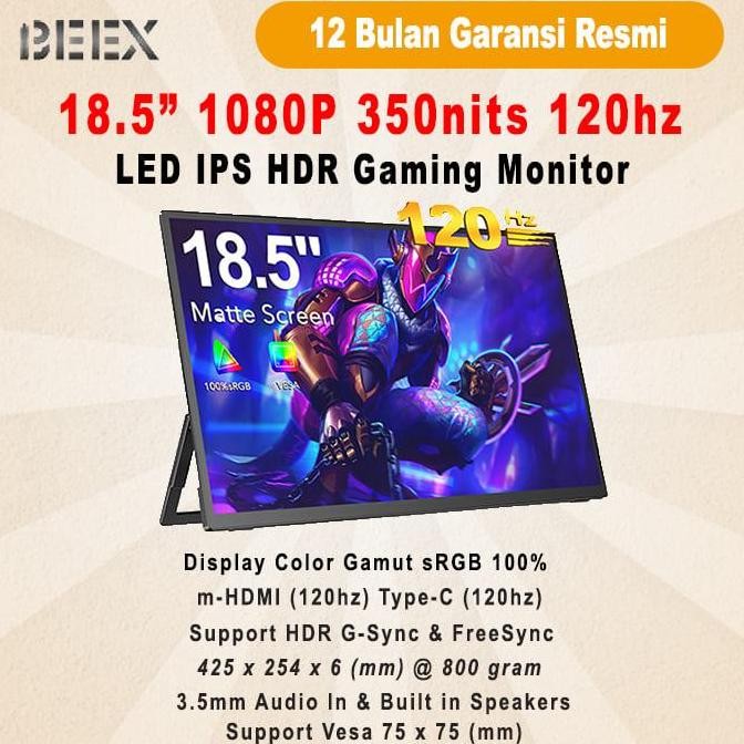 Premium Portable Monitor BeeX 18.5" Premium Gaming 1080P 120Hz Portable Monitor HDMI USB C