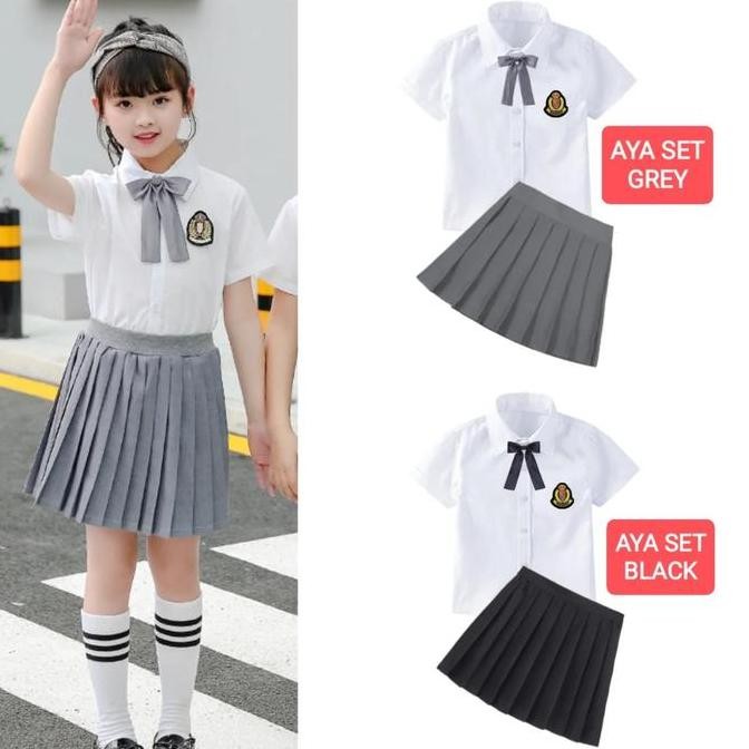 AYA SET BAJU SETELAN ANAK CEWEK REMAJA KOREA JEPANG SERAGAM SEKOLAH