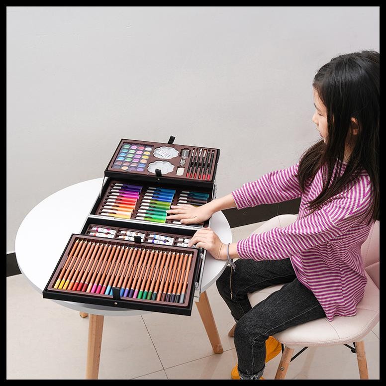 

WD CRAYON SET 145PCS KOPER ALUMINIUM BESI KRAYON PENSIL WARNA 145 PCS BOX ALAT LUKIS ANAK KOPER SET