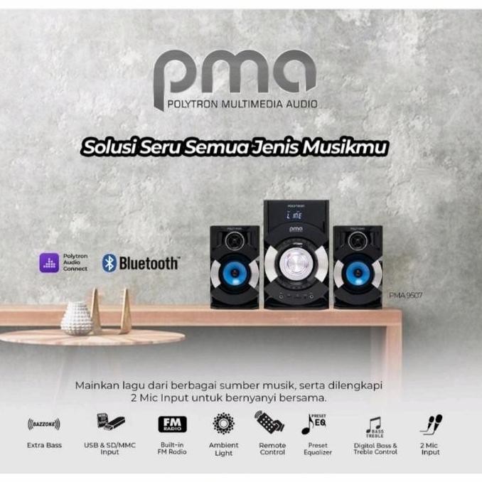 Polytron Speaker Bluetooth Pma 9507 Pma9507 Pma-9507 New New Stok