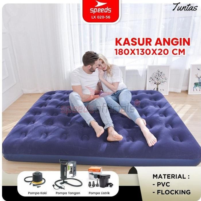 Baru Speeds Kasur Angin Matras Tiup Lipat Air Bed Kolam King Size Orang Dewasa Single Double Tidur 0
