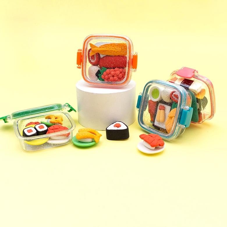 

Ready Penghapus Karakter Bentuk Sushi Makanan Sensory Play Anak 1Set(1Kotak)