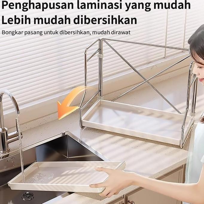 (Cod) Rak Bumbu Dapur Stainless Steel Rak Penyimpanan Dapur Rak Bumbu Rak Dapur Stainless 3 Susun 2 