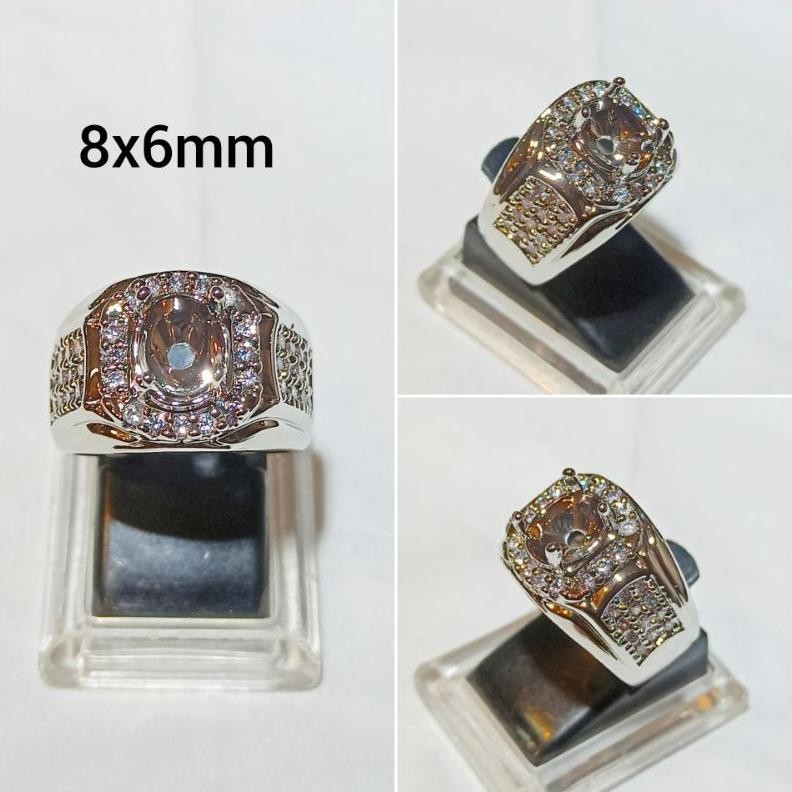 AsT CINCIN / EMBAN / RING ALPAKA SUPER 8x6mm SIlVER Dan GOLD