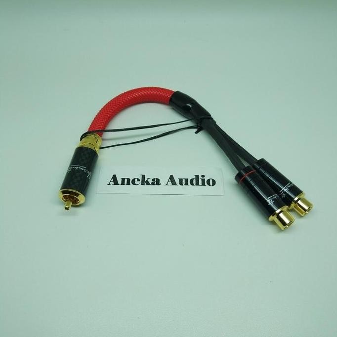 Kabel Rca Y Splitter High End Vermouth Red Velvet 1 Male To 2 Female New Stok