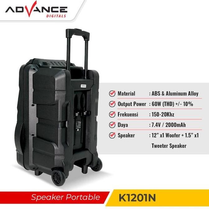Speaker Portable Meeting Bluetooth Advance K1201 K1201 N K1201N New Stok